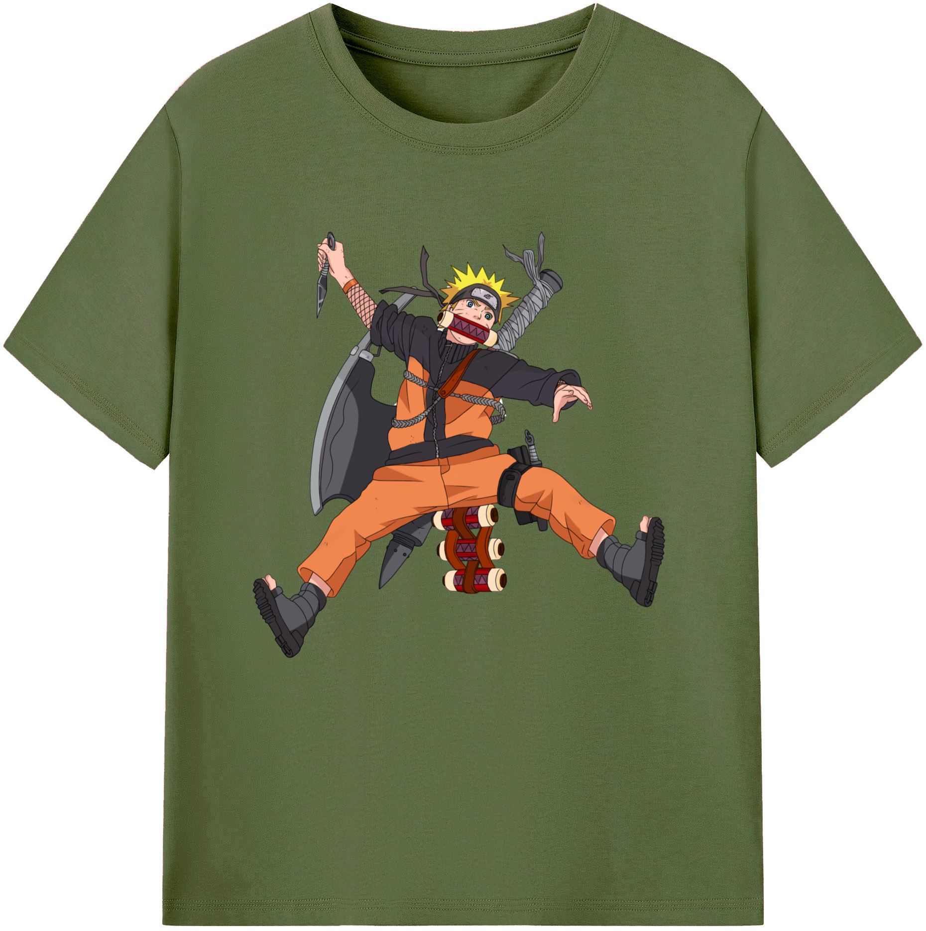 （画像用） NARUTO -ナルト- うずまき ナルト Uzumaki Naruto 綿100％半袖Tシャツ（フロントプリント）